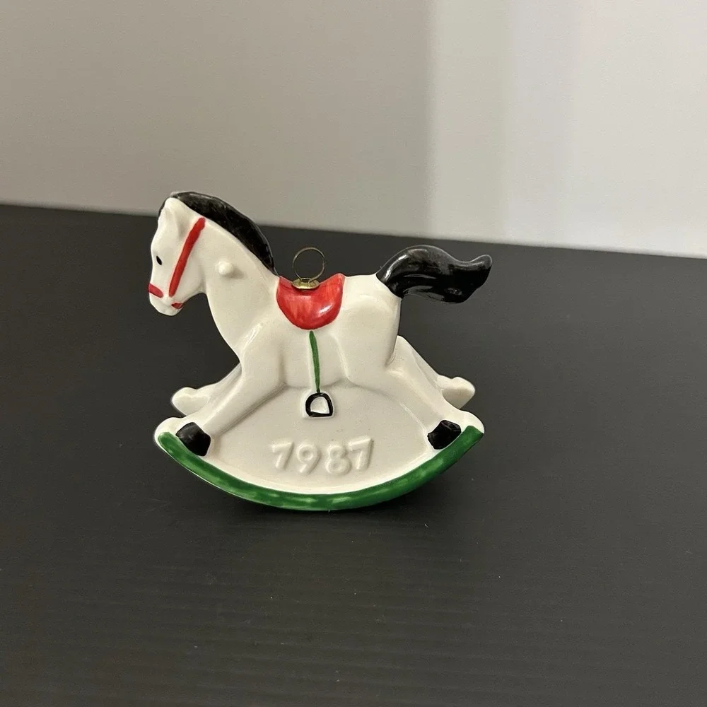 Vintage Goebel‎ 1987 Annual Christmas Ornament Rocking Horse 10th Edition
